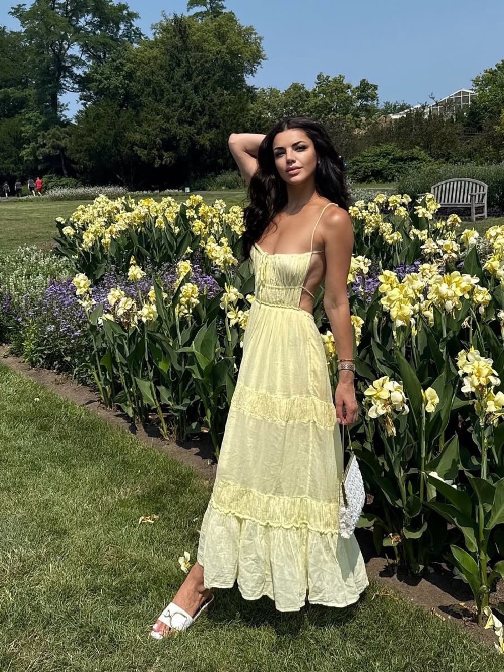 Free People Pale Yellow Spaghetti-Strap Maxi Dress